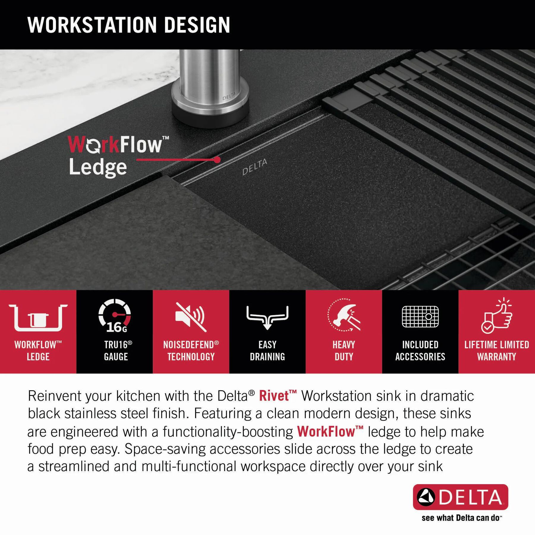 33&rdquo; Retrofit Farmhouse Apron Front 16 Gauge Workstation Kitchen Sink Single Bowl in with WorkFlow&trade; Ledge and&nbsp;Accessories for Top Mount Drop-In Installation